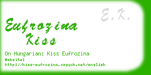 eufrozina kiss business card